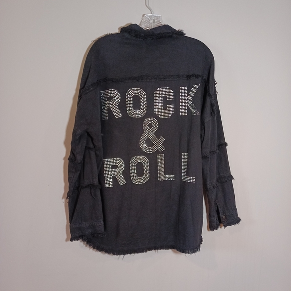 Elan Dallas Jacket in Black/Silver Rock & Roll Oversize Size S - Picture 2 of 9